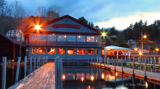 an exterior view of The Algonquin Restaurant in the evening.